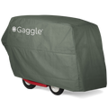 Green Gaggle branded cover on a red 6 seat buggy