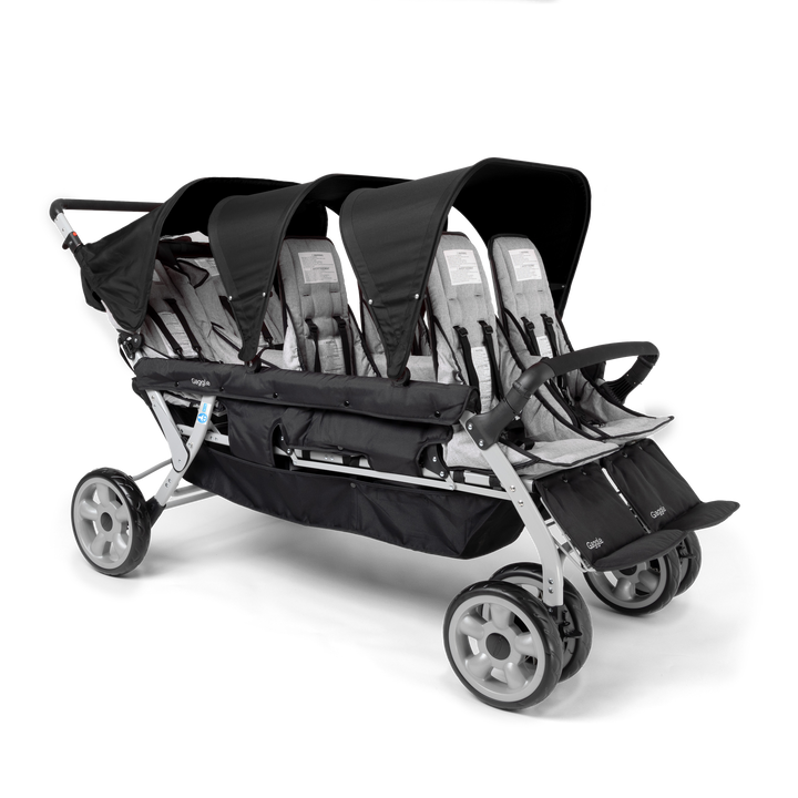 Black and gray 6 seat stroller