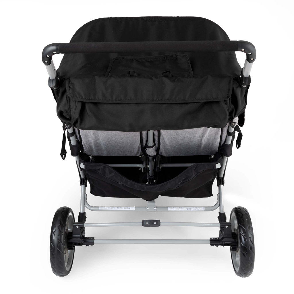 Black and gray 6 seat stroller back storage