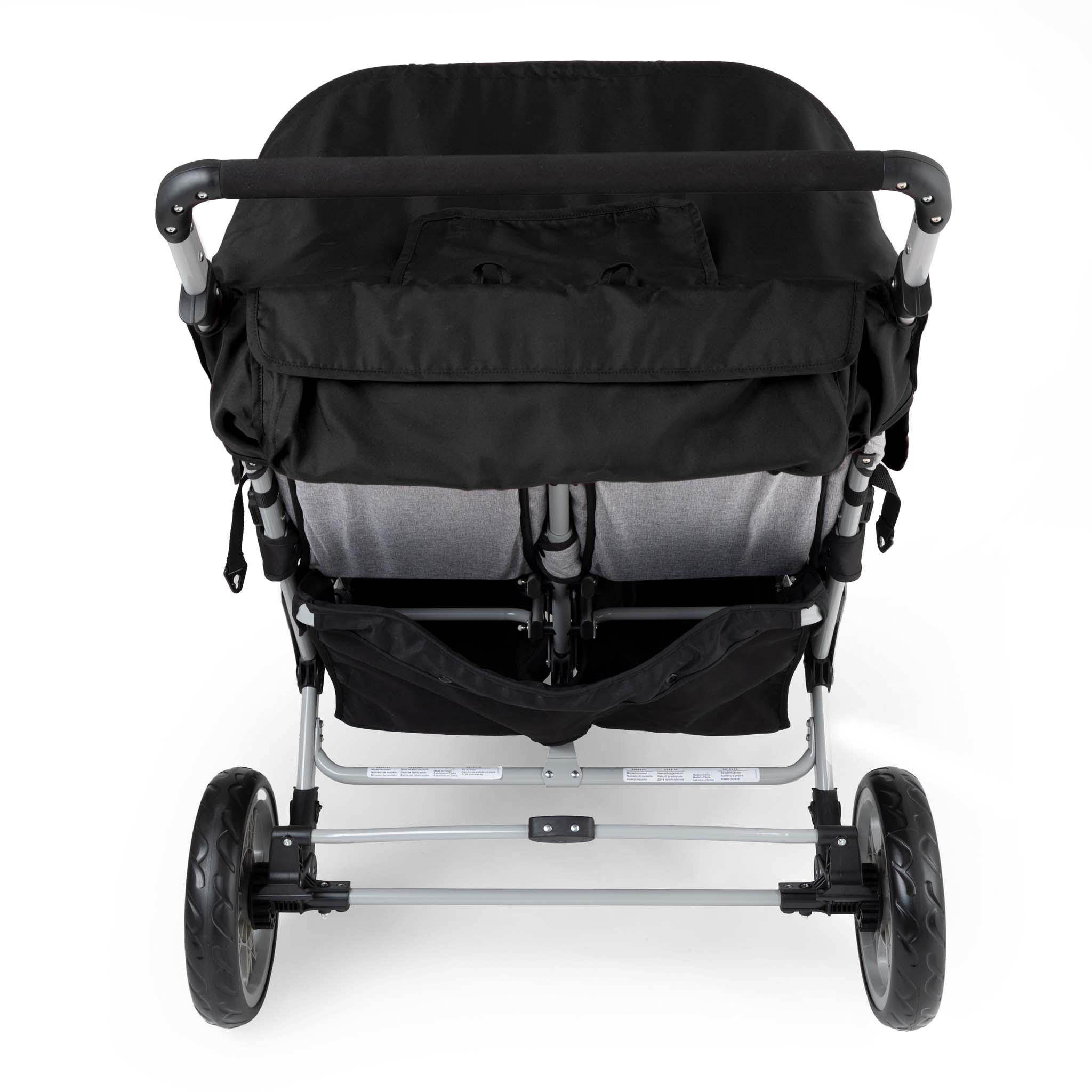 Black and gray 6 seat stroller back storage