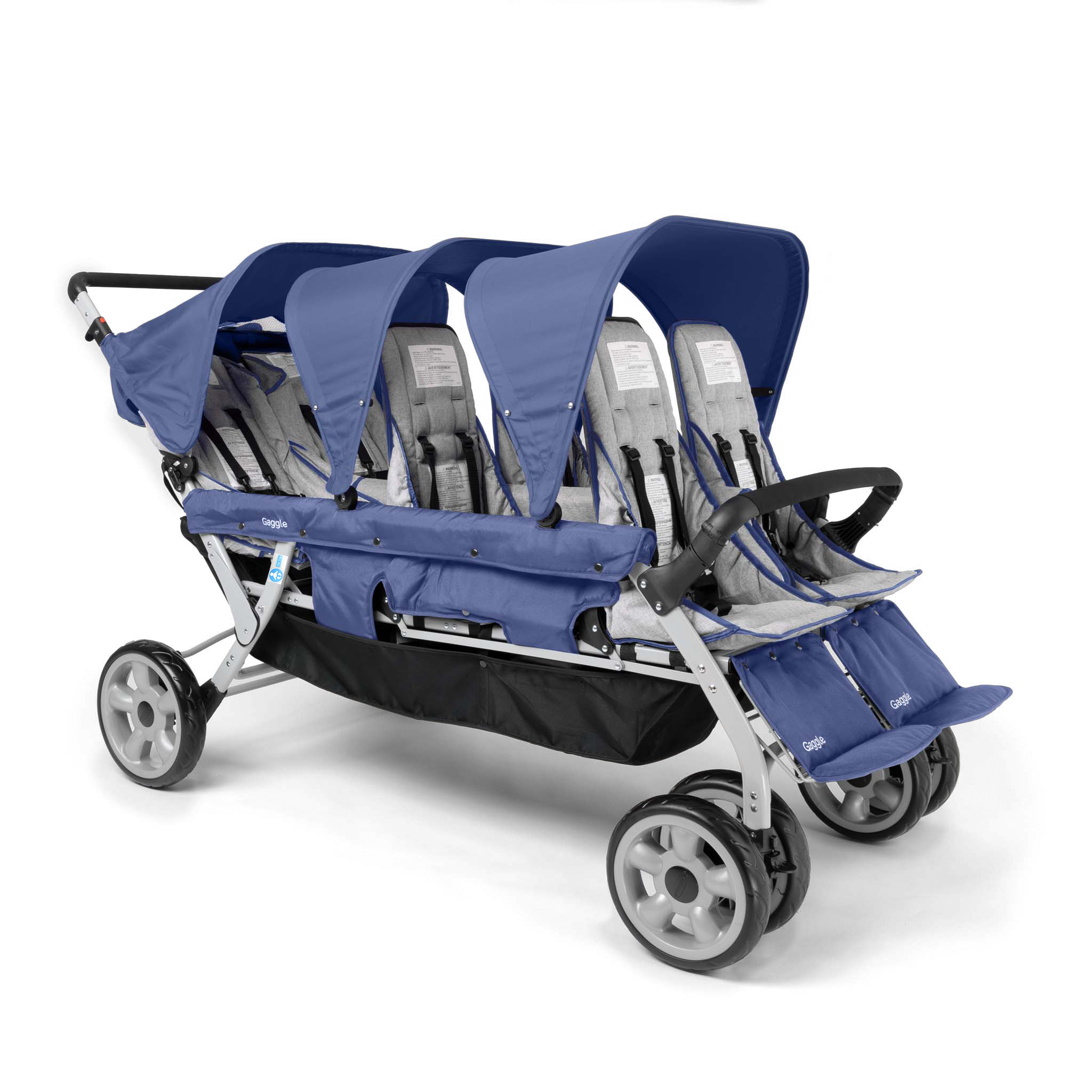 Blue and gray 6 seat stroller 