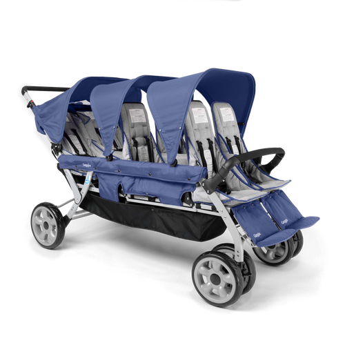 Blue and gray 6 seat stroller 