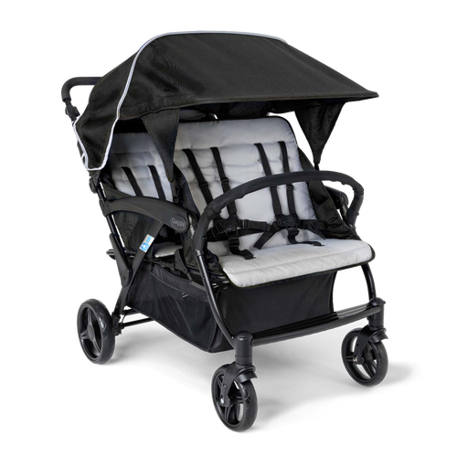 Black and gray quad stroller 