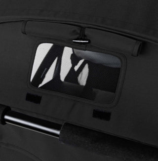 Black stroller canopy peak-a-boo window