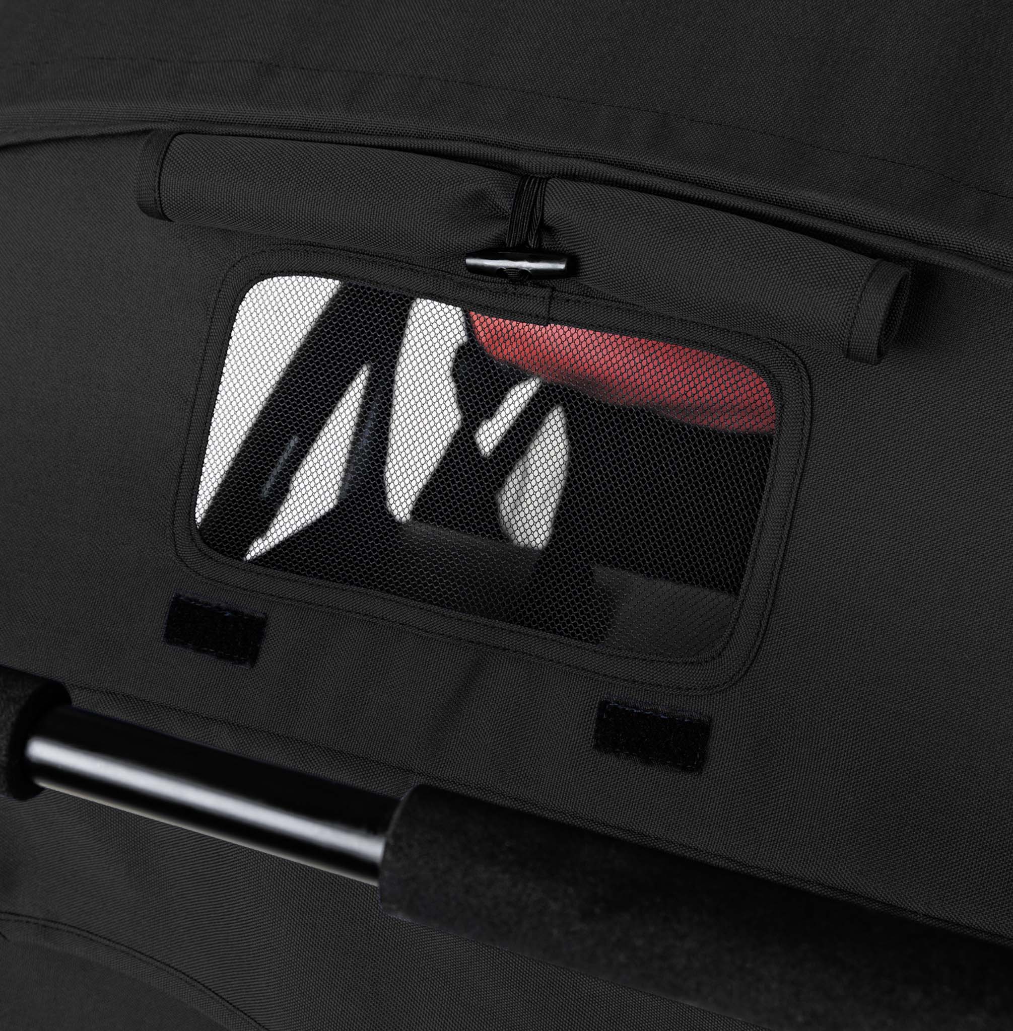 Black stroller canopy window