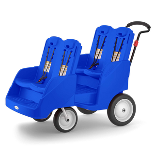 Blue quad buggy with four child seats 
