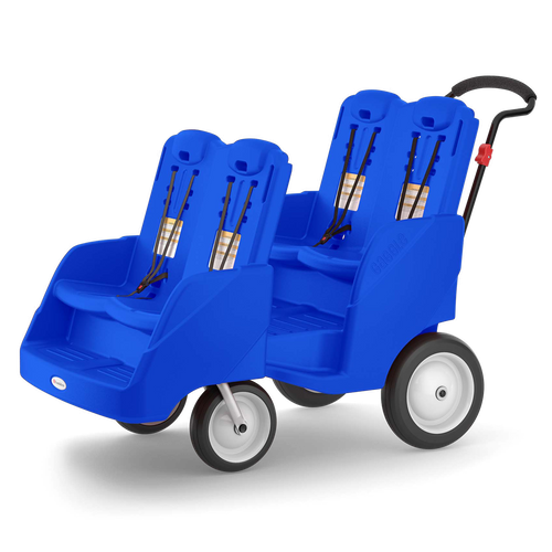 Blue quad buggy with four child seats 