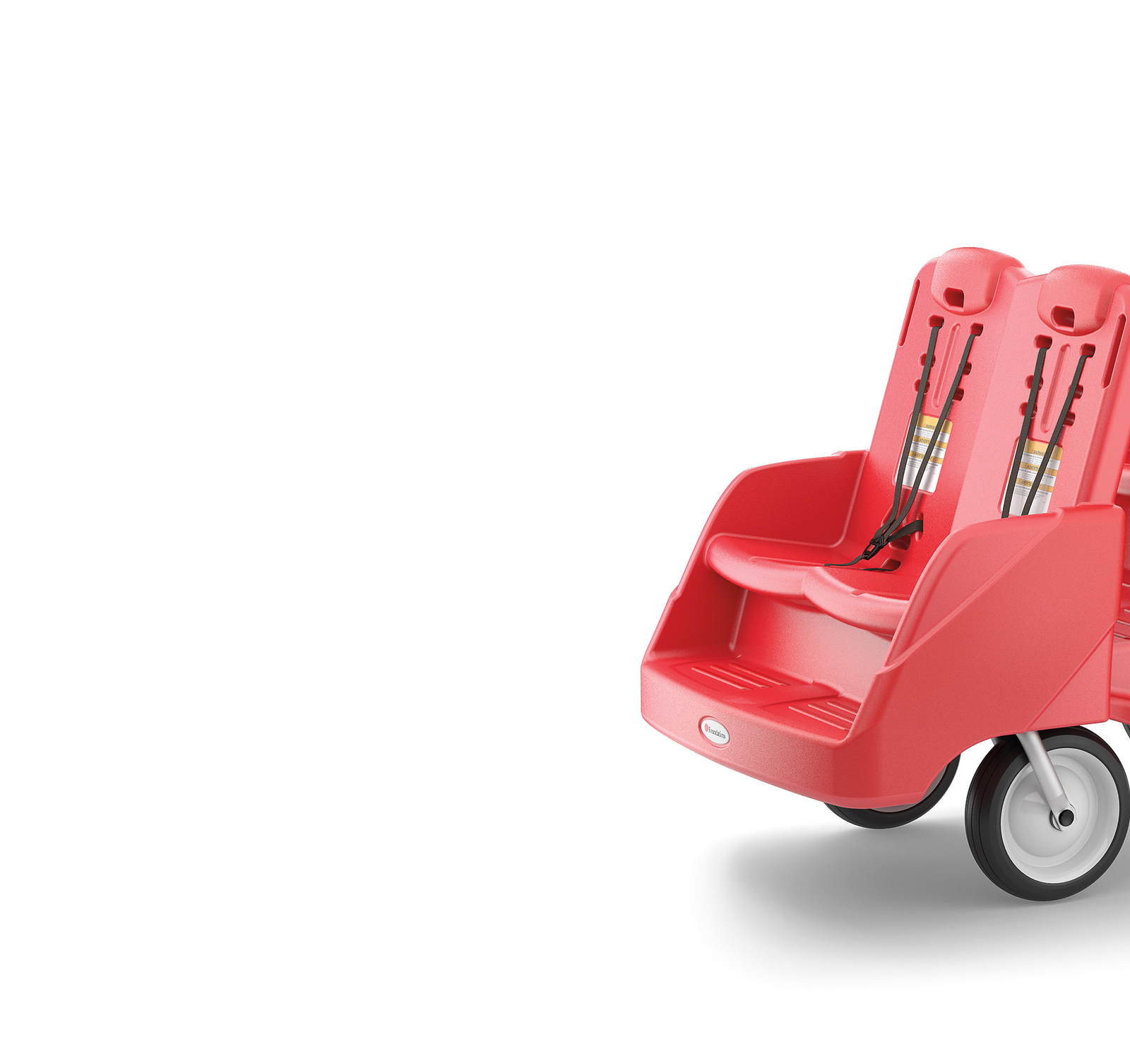 cropped close up of red four seat buggy with wheels