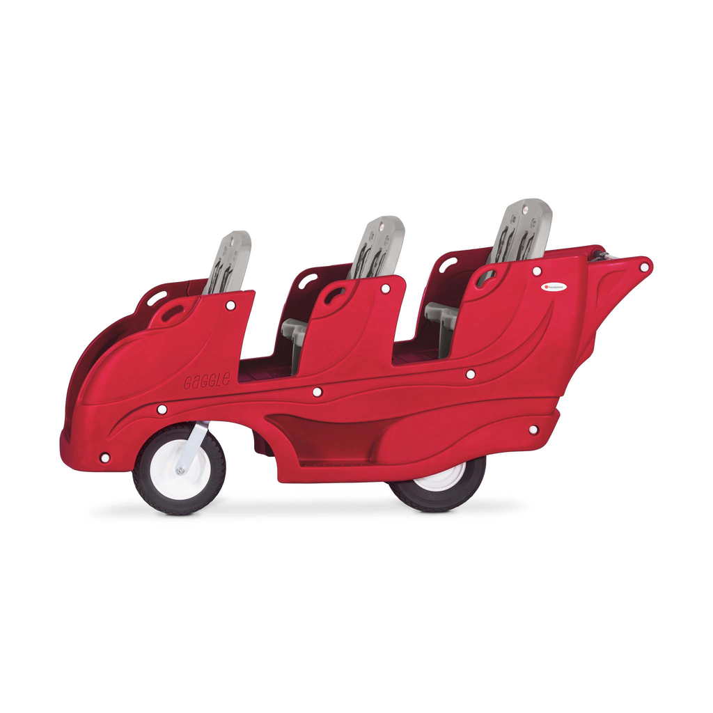 Red six seat buggy side view