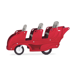 Red six seat buggy side view