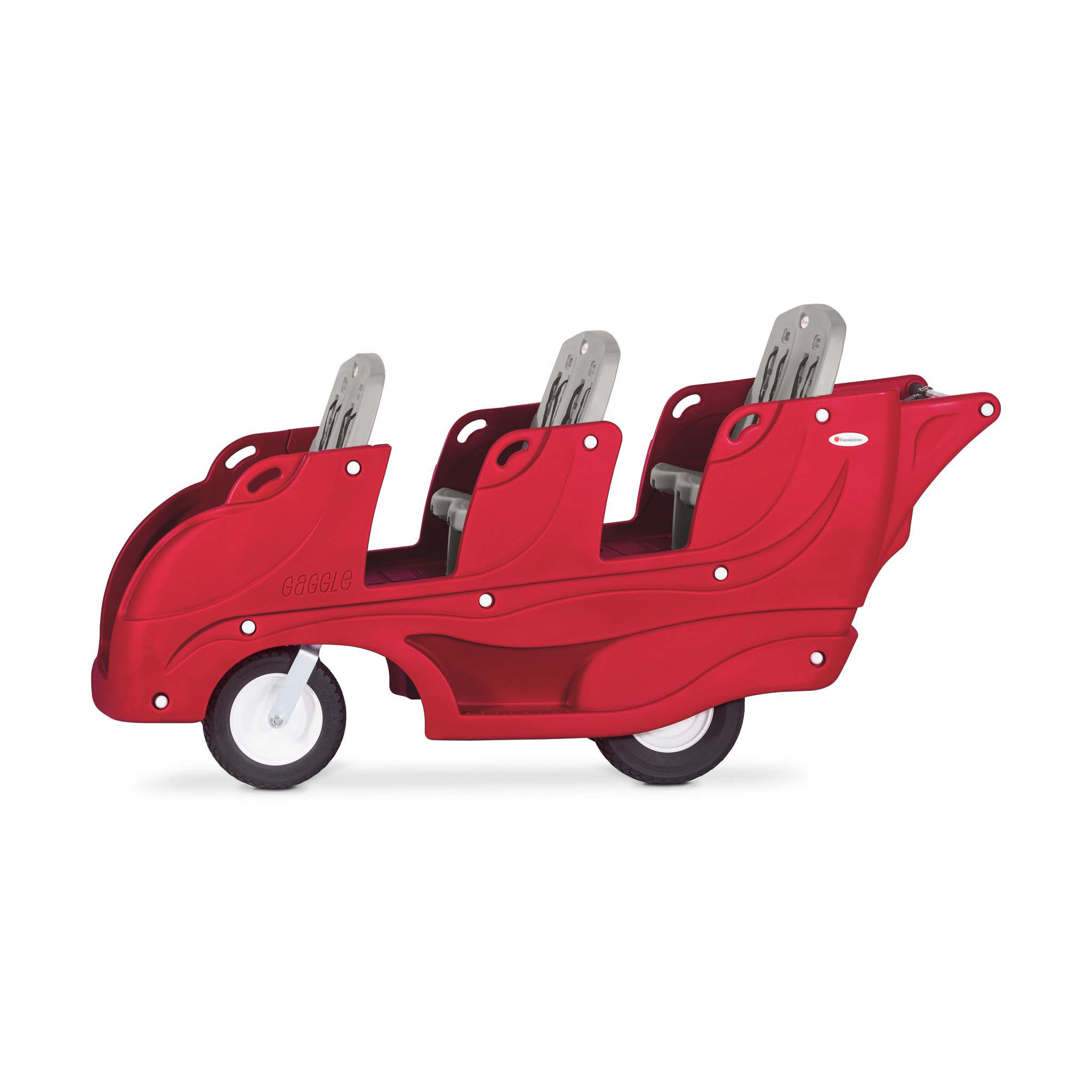 Red six seat buggy side view