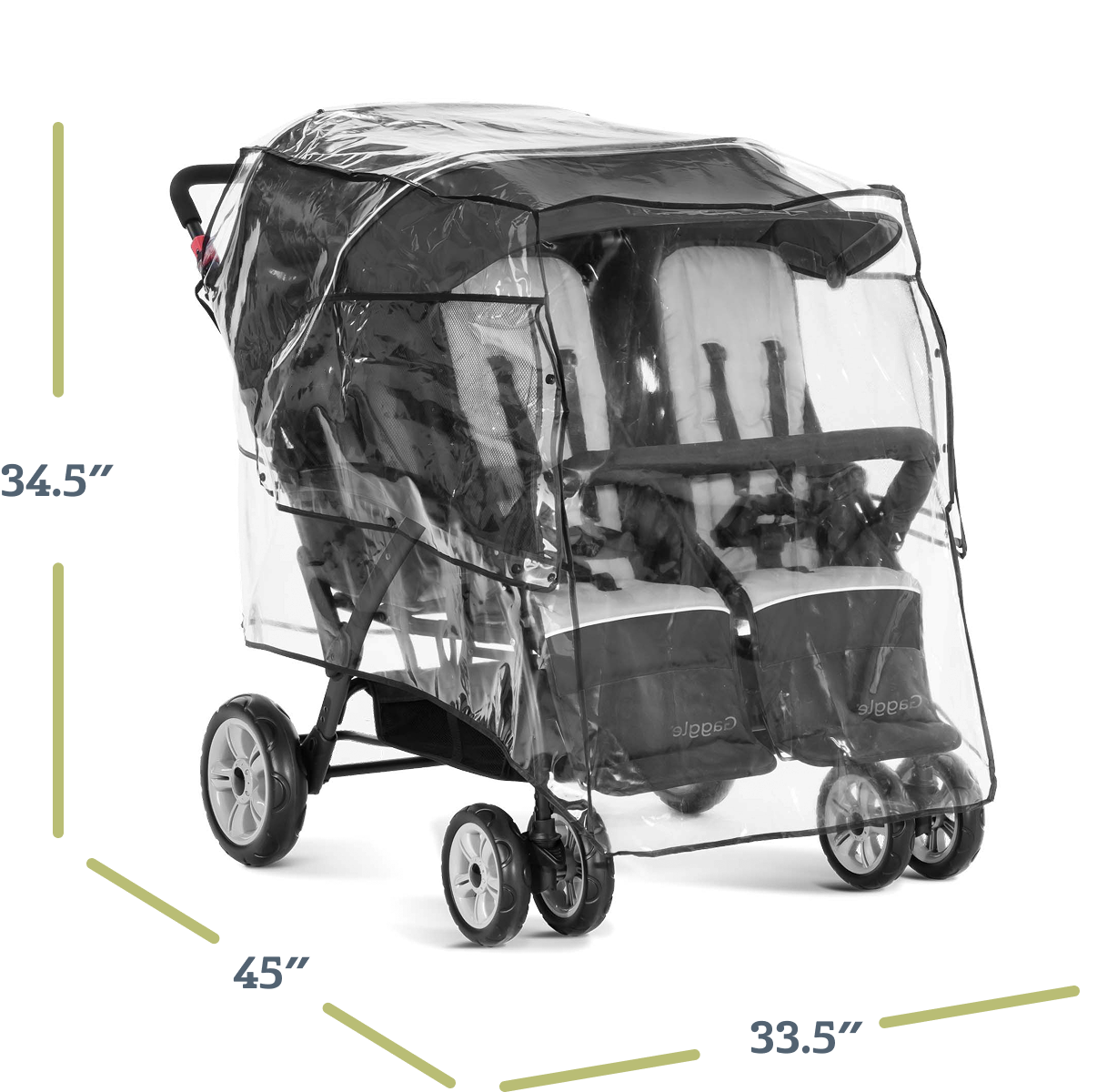 Quad Stroller Rain Cover dimensions